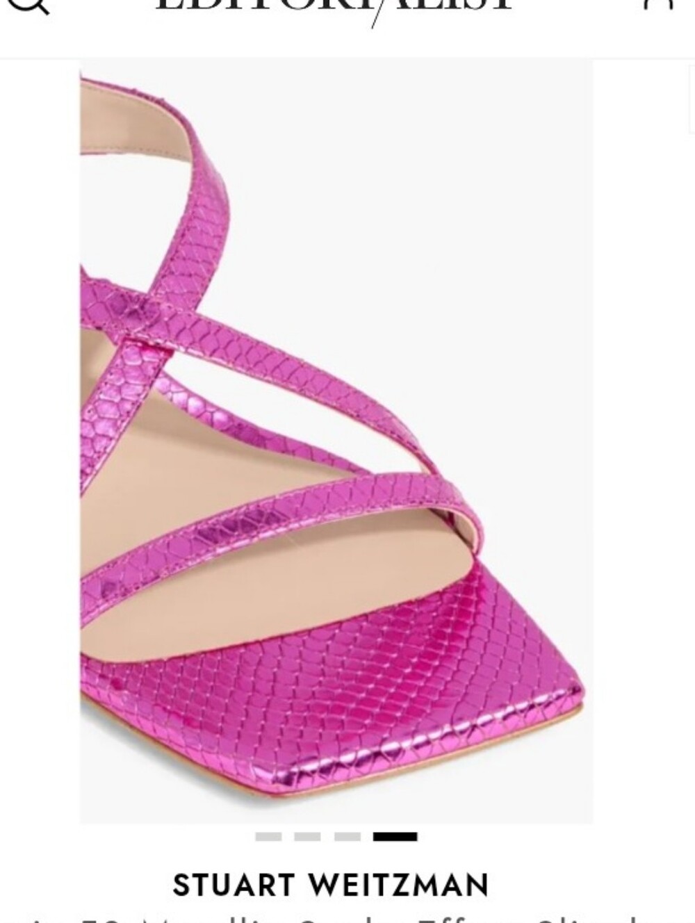 Stuart Weitzman Oasis 50 Fuchsia Snake Effect Leather Sling Back Size 8.5B NWT - Picture 3 of 8